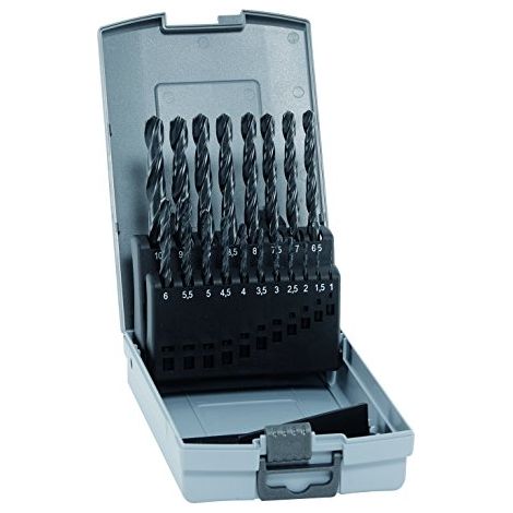 Alpen 802311100 HSS Kit punte a spirale da metallo 19 parti DIN 338 Alberino cilindrico 1 KIT