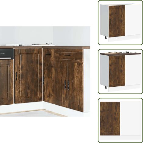 vidaXL Küchenunterschrank Porto Räuchereiche Holzwerkstoff (1/5)