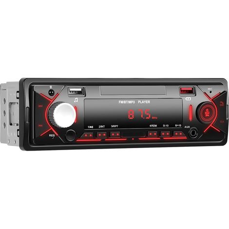 Autoradio 1 Din Bluetooth 5.0 Car Radio avec Bluetooth Mains Libres FM Radio/2 USB/TF/Aux in/RCA Autoradio 1 Din MP3 Player Récepteur Stéréo de Voiture Charge Rapide (1/5)