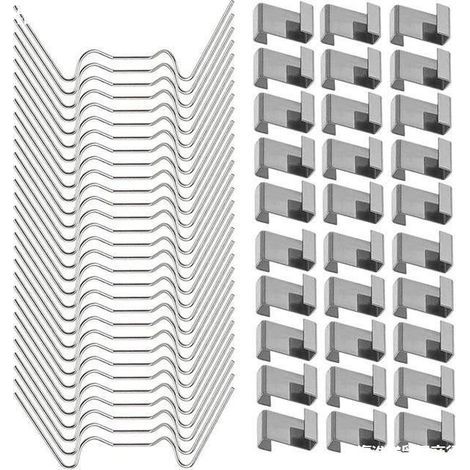 Lntyq 100Pcs Clips de Vitrage pour Serre Inclure 50Type W Serre Pinces en Acier Inoxydable et 50 Clips de Type Z pour Vitre de Serre (1/4)
