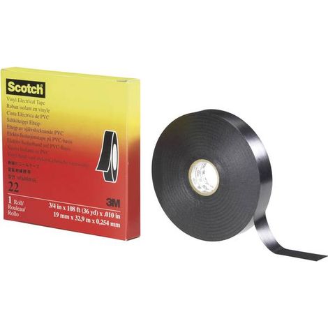 3M 80268 80012017069 - NASTRO ISOLANTE ELETTRICO 22, 38 MM X 33 M, NERO (NOIR)