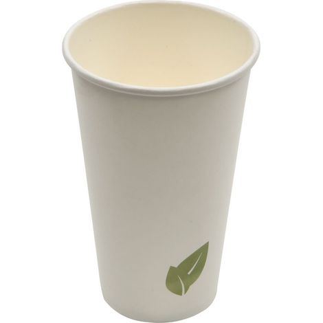 Gobelet en carton blanc avec feuille - 1000 unités - Betik