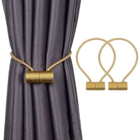 Lot de 2 Embrasses de Rideaux, Embrasses Rideau Aimantée Tres Magnétiques Rideaux Boucle pour Décoration de Bureau Maison[162] (1/4)