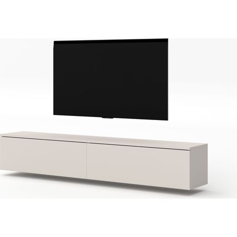AX LIVING Designer Lowboard beige Loriano 2x100 cm TV Schrank Kaschmir
