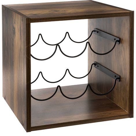 Contenitore indus mix n modul da 6 bottiglie effetto legno scuro - 5five (1/3)