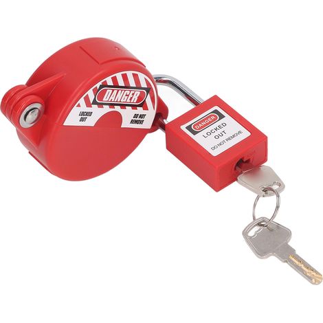 Verrou de sécurité pour vanne à poignée pliable, kit cadenas de condamnation, dispositif de verrouillage pour robinet à flexible, ensemble de cadenas de protection industrielle (1/5)