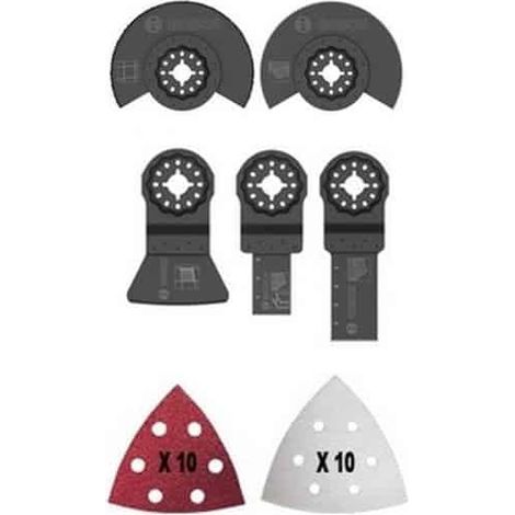 Bosch – Lot de 5 lames Starlock pour bois dur et béton – 20 abrasifs inclus – Découpe précise et finition de qualité