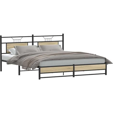 Maison Exclusive - Cadre de lit sans matelas chêne sonoma 160x200 cm (1/5)