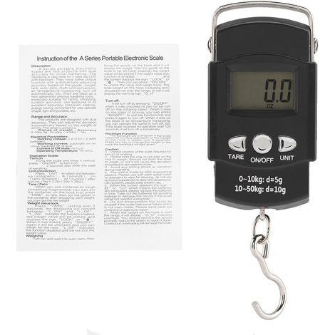Balance électronique numérique LCD 50kg/10g portable avec crochet et mètre ruban (1/5)