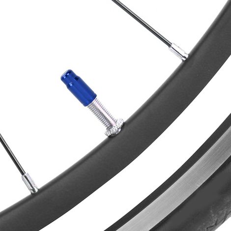 50 bouchons anti-poussière pour valves Presta vélo, en alliage d'aluminium anodisé bleu - Lot de 50 pièces (1/5)