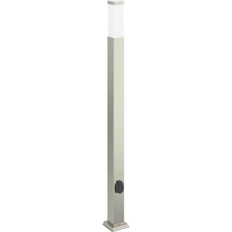 Baliza de luz con toma de corriente, 110 cm, acero inoxidable, IP44 vidaXL