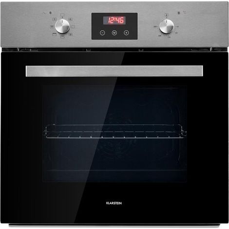 Klarstein Kalahari Einbaubackofen - Elektro, 68 Liter Volumen, Energieeffizienzklasse A, 59,5cm, Temperaturbereich: 50-250 °C, 7 Funktionen, 5 Einschübe, Kindersicherung, Autark, schwarz