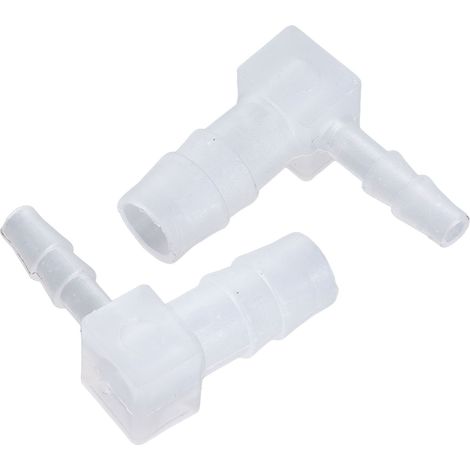 Lot de 10 raccords tuyau plastique PP coude 90° type L réducteur à barbes 8x4mm pour pompe silicone (1/5)