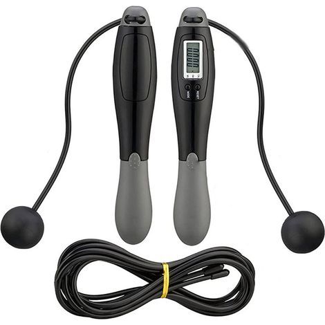 Corde à sauter de vitesse de comptage numérique, double usage, saut professionnel en PVC avec compteur pour l'intérieur et l'extérieur (1/5)