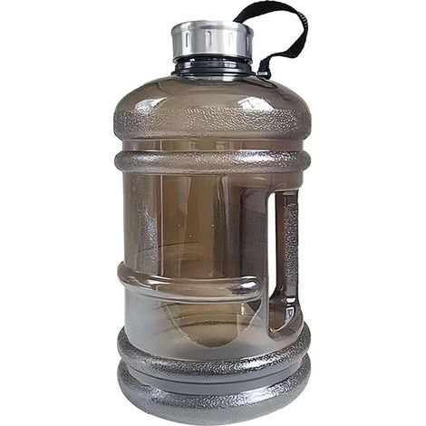 Garrafa de água de grande capacidade, 2200ml/design de balde - Cinza.