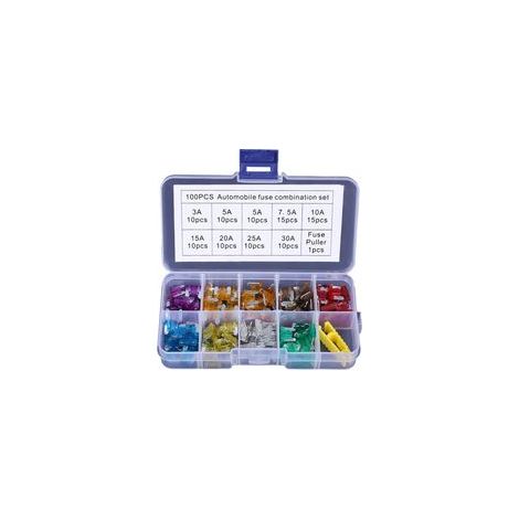 100 PCS Basse Profil Fusibles Mécaniques de Voiture pour Véhicule Auto Moto Bateau Camion, Assortiment Voiture Fusible à Lame Small, 3A -30A (1/3)