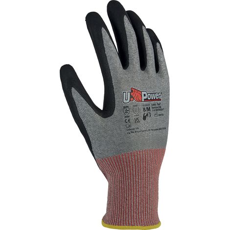 U-Power Mazurka Guantes de Trabajo Nylon Spandex Resistentes a Cortes F Rojo 8/M