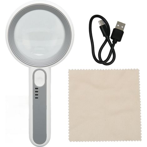 Loupe à main rechargeable portable avec lentille optique, éclairage LED tactile pour lecture, loupe lumineuse sans fil. (1/5)