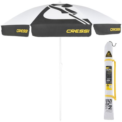 Sunshell Pro Umbrella - Parasol d'Extérieur Léger et Portable, Réglable et Inclinable pour se Protéger du Soleil et des Intempéries, Blanc/Noir/Jaune, Ø 220cm, Unisex (1/5)