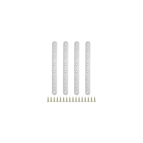 Lot de 4 équerres d'angle en acier inoxydable de 24 x 2 cm, équerres de support à angle droit en forme de L avec vis pour étagères, argent (1/3)