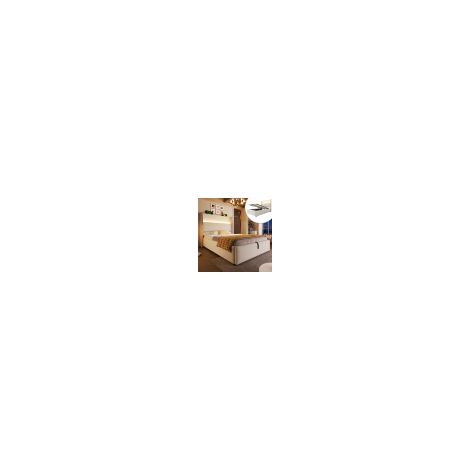 Lit coffre enfant 90x200 cm avec espace de rangement, éclairage LED et ports USB-Type-C, lin, sans matelas, sans fond, beige (1/5)