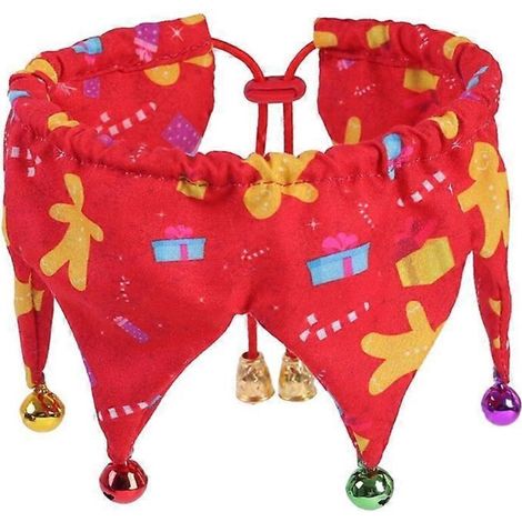 Chouchou pour chien Noël, foulard pour animaux, bavoir Père Noël, motif bonhomme en pain d'épice, accessoire de fête pour chien. (1/4)