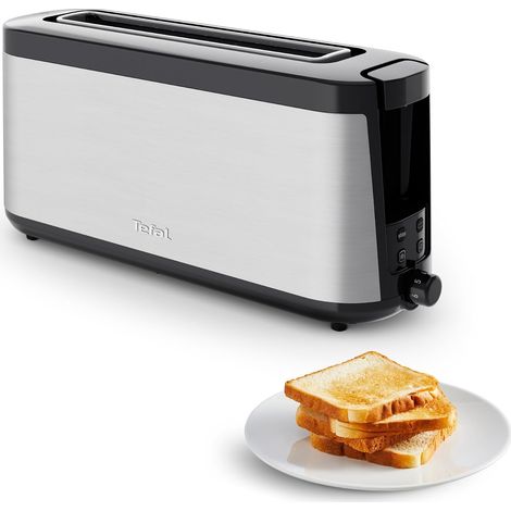 Element, Grille-pain, Fente longue, Grille-pain inox noir avec support à viennoiseries, Fonctions Réchauffage et Décongélation, TL430811 (1/5)