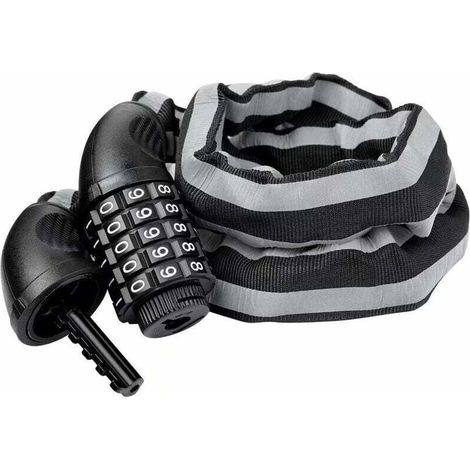 Bardusch-Chaîne Antivol Vélo à Code 90 cm Pliable,antivol a combinaison pour bicyclette,-- (1/4)