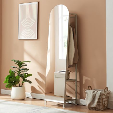 Miroir penderie Frenraby 165 x 40 x 35 cm couleur sable [en.casa]