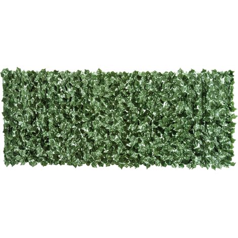 easycomfort rotolo di siepe artificiale per balcone e giardino in pe anti-uv, siepe finta con foglie verde scuro 240x100cm (1/5)