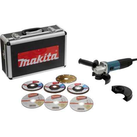 Makita – Meuleuse Ø125 mm 720W – 7 disques inclus – Démarrage progressif – Protection contre la poussière – GA5030RSP6