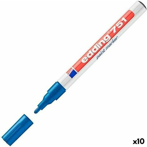 Marqueur à peinture à l'huile pointe 1-2 mm bleu - lot de 10 pièces (1/5)