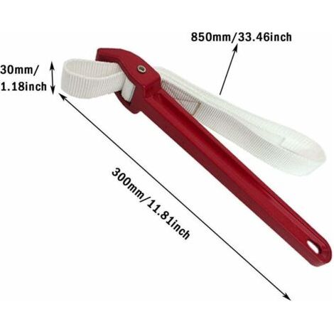 Clé à Sangle Universel Clé à Sangle, Clé à Sangle En Caoutchouc, Clé Multi Outils Clé à Sangle, La Norme Ajustable Universel Alliage d'Aluminium Nylon Clé à Sangle Tuyau pour Tracteur, Filtre à (1/3)