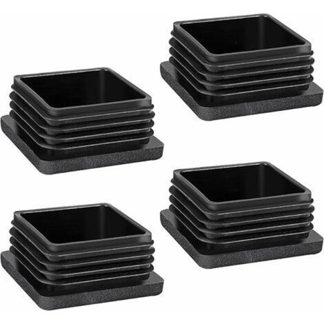 XEPHO Bouchon Pied de Chaise,4 Pièces Bouchons pour Tuyau 30X30mm Bouchon Tube Carré pour Tubes Métalliques, Chaises, Canapés, Tables et étagères