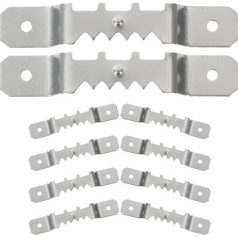 Crochets métalliques à double trou Healeved, kit de suspension argenté, 10 pièces avec vis, fixation