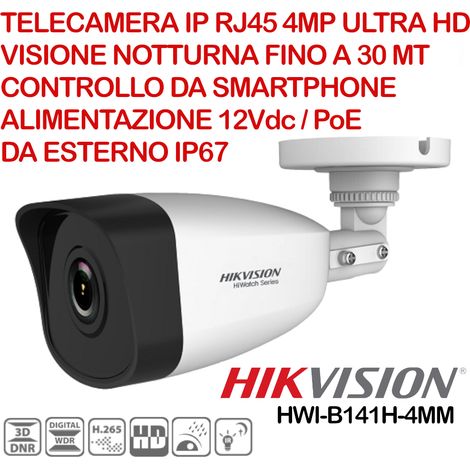 HIKVISION TELECAMERA BULLET PLASTIC 4.0 MEGAPIXEL HWI-B141H-4MM (1/3)