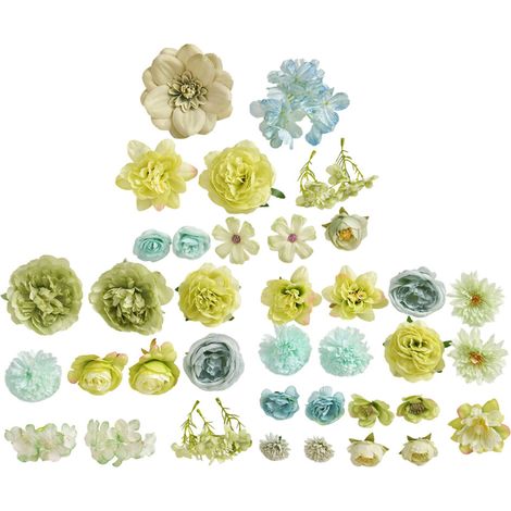 40/61 piezas de flores artificiales, 4-10 cm, capullos - Estilo 1