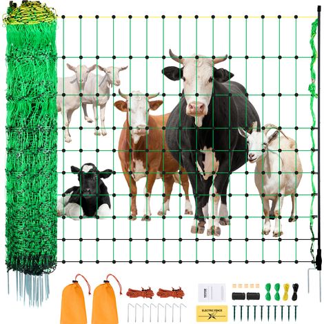 VEVOR Rete per Recinzione di Pascoli, 1,27 x 50 m, Rete per Pecore con Pali e Picchetti, Recinzione Portatile per Capre, Cervi, Maiali, Cani da Cortile, Giardino, Fattorie