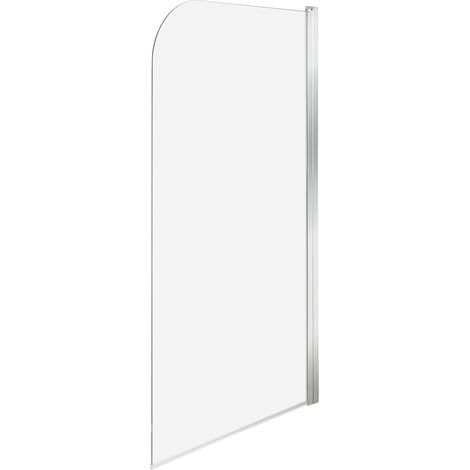 Mampara de ducha minimalista de vidrio templado transparente ajustable plateado 140 x 70 cm Lapan (1/5)