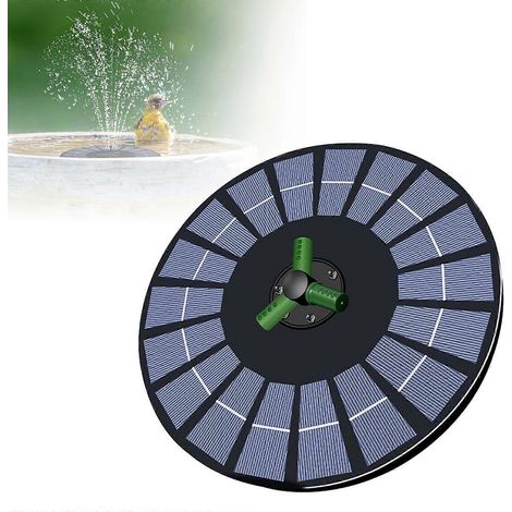 Solarleuchten 3,5 W, freistehend, schwimmend, für Vogeltränke, mit 6 Düsen, Modell MY01, Schwarz, 23 x 23 cm