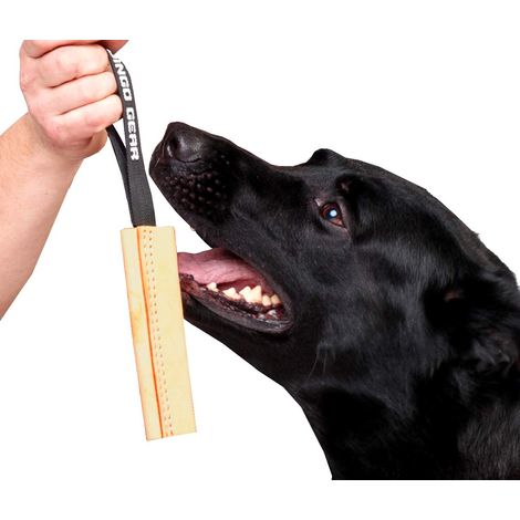 Dingo Gear S00231 - Tug per cani fatto a mano in pelle di grano, forte traino per addestramento K9 IPO Agility e Just Fun