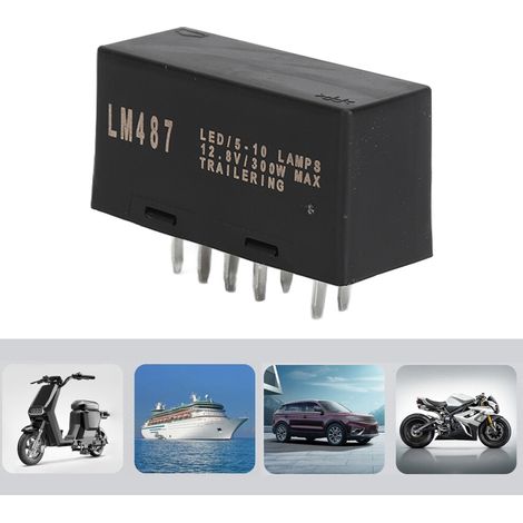 Geeignet für 300W LED-Blinkrelais, Kfz-Anwendungen, 12,8V, 10-polig, Blinker und Warnblinker.