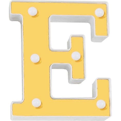 Lampe de nuit LED 3D avec 26 lettres lumineuses de l'alphabet, enseigne lumineuse pour mariage, anniversaire - E- (1/5)