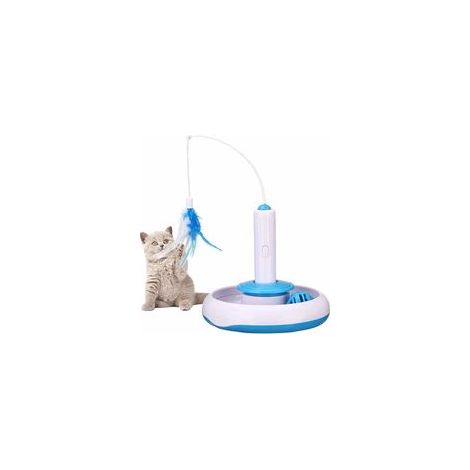 Jouet interactif pour chat avec plume rotative 360°, balle clochette, plume de rechange incluse – (1/5)