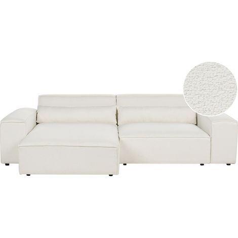 Modul Ecksofa 3-Sitzer HELLNAR rechtsseitig Cremeweiß Bouclé (1/5)
