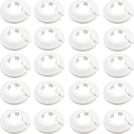 Juego de 20 embellecedores para tubos de radiador - Rosetas protectoras - Para cubiertas de radiador - Blanco-Crezuo