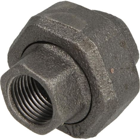 Raccord en fonte malléable noir raccord à visser 1'' FF/FF étanchement conique