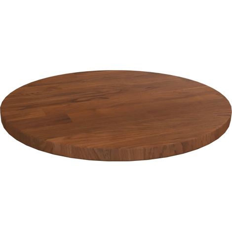 Round Table Top Dark Brown Ø30x1.5 cm Treated Solid Wood Oak vidaXL