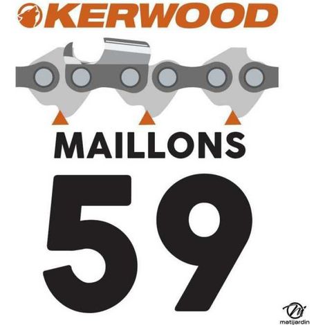 Guide tronçonneuse Kerwood 40 cm 3/8" 1,5 mm. 59 maillons. 16A3KSWB (1/5)
