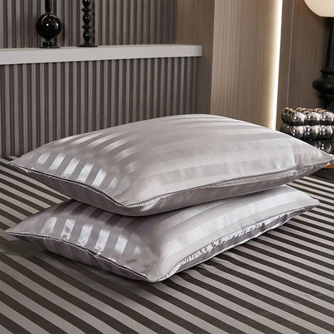 Taie D Oreiller Satin - 51 X 76 Cm - Pour Cheveux Et Peau - Respirant - 2 Unites (1/5)